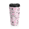 Hockey Mom Stainless Steel Travel Mug — Pink Graphic Thermal Tumbler