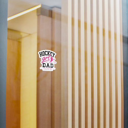 Hockey Girl Dad Vinyl Sticker — Kiss-Cut Decal for Proud Hockey Parents